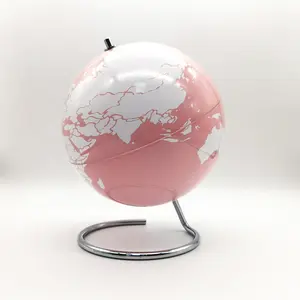 BSCI fabbrica 8 Inch 20 centimetri Rosa globi mappa del mondo di base in legno per la decorazione scrivania globo