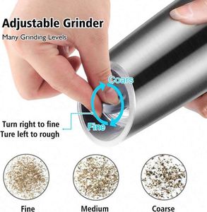 Battery Powered with LED <b>Light</b> Automatic Gravity Electric Mill Pepper and Salt Grinder - Product Image 6