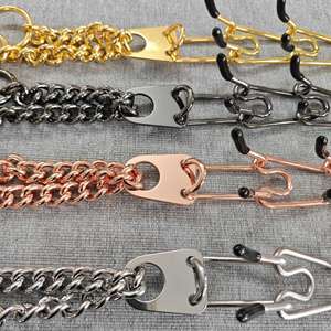 <span class=keywords><strong>Collar</strong></span> de Adiestramiento para Mascotas de Acero Inoxidable Color Oro Rosa con Hebilla de Liberación Rápida, Tamaño Ajustable, Cadena de Estrangulamiento para <span class=keywords><strong>Perro</strong></span>, Venta al por Mayor en YIWU - Product Image 4