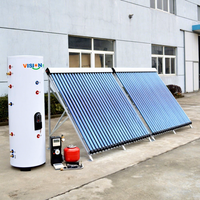 Pemanas Air Tenaga Surya Bertekanan Tinggi dengan Kolektor Pipa Panas Kaca Stainless Steel dan Tabung Vakum Elektrik untuk Rumah Tangga dan Garasi