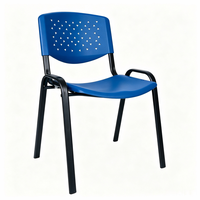 Chaise de bureau en plastique pour visiteurs, avec cadre métallique, dossier perforé respirant, empilable, pour formation du personnel et salles de réunion