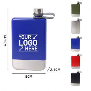 Botella de Bolsillo Metálica Personalizada con Logotipo, 8oz, para Viajes y Camping, Venta al por Mayor, Acero Inoxidable, Plana y Cuadrada, para Licor, Whisky y Alcohol - Product Image 3