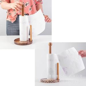 Solid Wood <b>Kitchen</b> <b>Paper</b> Towel Holder Natural Color Multi Function For <b>Kitchen</b> Storage - Product Image 1