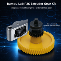 Kit d'engrenages d'extrudeur Bambu Lab P2S, acier trempé DLC avec placage nickel intégré, engrenages d'imprimante 3D, vente en gros