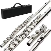 Musical Instrument Entry Grade Flute in C Tone 16 Closed Hole Nickel Plated Flute