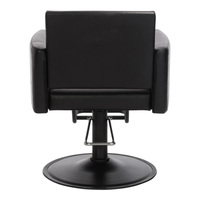 Chaise de coiffure réglable de luxe en cuir noir pour salon de beauté
