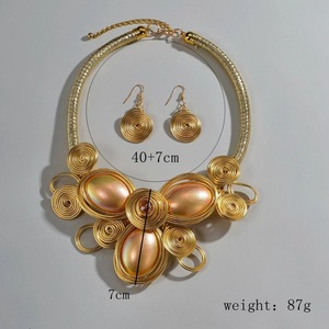 עגילי boho מתכת חוט עגילים סלילים שרשרת תליונים סטים סטים אופנתיים קריסטל גדולים אופנתיים - Product Image 5