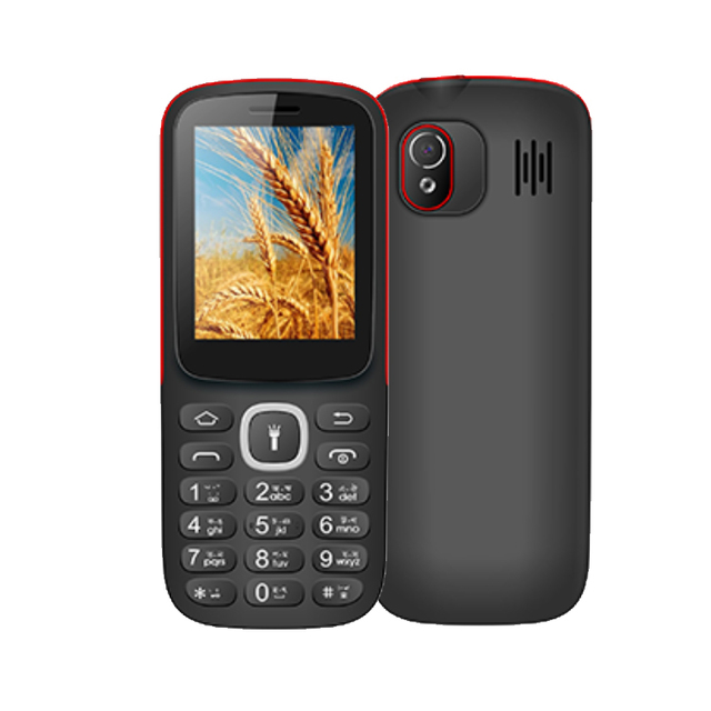 OEM 2.4" Senior Bar Feature Mobile Phone Dual SIM Card Linux OS Spanish/German/French Strong Flashlight 2500mAh Power Bank FM