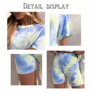 Gradient Loose Street Casual T-Shirt Skinny Shorts Two-Piece Set Everyday Comfort Style Ladies Suit Custom Logo Suit - Product Image 4