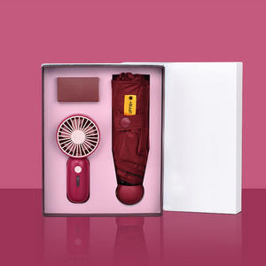 هدايا تذكارية خاصة لحفلات الزفاف الصيفية الحارة مع شعار الشركة مجموعة مظلة مروحة يدوية للضيوف هدية لحفلة عيد ميلاد - Product Image 2