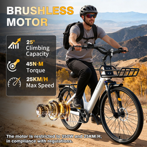Bicicletta <span class=keywords><strong>Elettrica</strong></span> con Batteria Rimovibile 36V 15.6Ah, Potente Motore Brushless, 25km/h, Doppi Freni <span class=keywords><strong>a</strong></span> Disco, per Pendolarismo e Avventura - Product Image 5