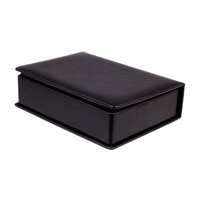 Boîte-cadeau rectangulaire en cuir PU noir de qualité supérieure, boîte d'invitation en velours