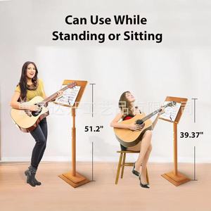 Atril de Música de Madera Ajustable en Altura, Soporte de Partituras de Bambú para Lectura y Actuaciones - Product Image 5