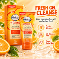 Duo de soins à la vitamine C Balry, gel nettoyant visage Pure Skin avec PCA de zinc et hydratant quotidien, ensemble de soins hydratants pour une peau éclatante