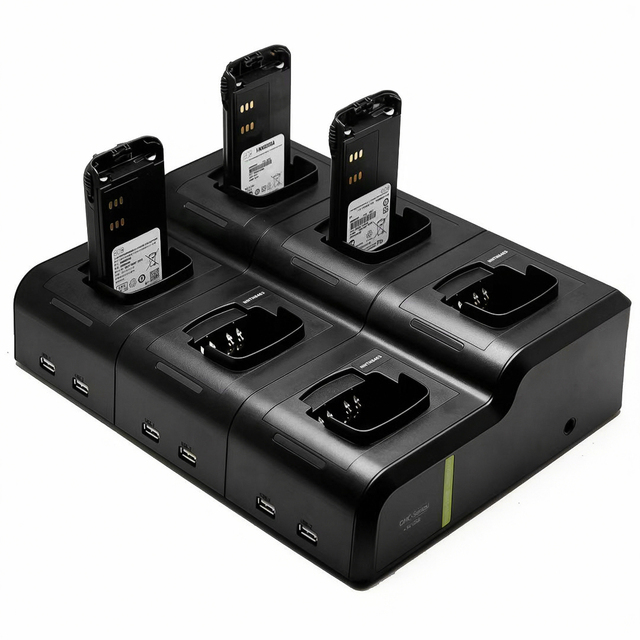 ETMY OEM GP328 GP340 6-way 14V 10W USB Charger for GP338 GP360 GP380 PRO5150 HT750 Walkie Talkie 6-in-1 Multi-unit Charging Base