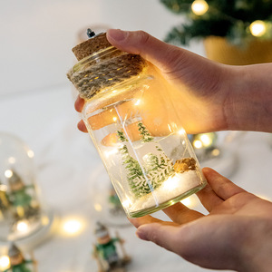 3D Mini Reindeer Christmas Glass <strong>Snow</strong> <strong>Globe</strong> LED Tabletop Ornament Battery Operated Night Light for Festive Room Decoration - Product Image 3