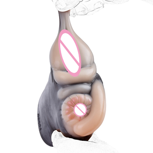 GEEBA nuovo animale giraffa aereo tazza in Silicone morbido maschio masturbatori realistico Vagina massaggio prostatico doppio canale Sex Toys - Product Image 4