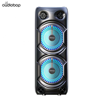 Altavoz de Karaoke OEM ODM Lotus Radiant Mesh con Luz LED Azul Fría, Altavoz Portátil con Micrófono con Cable para Fiestas Familiares en Interiores