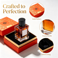 Boîte cadeau de luxe rigide personnalisée avec insert en velours à motif doré estampé à chaud OEM ODM pour l'emballage de flacons de parfum