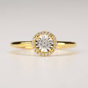 Precio de fábrica, anillo chapado en oro avanzado, anillo de estrella chapado en oro amarillo de 18 quilates, anillos de joyería fina para niña redonda - Product Image 1