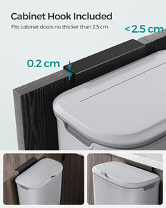 SONGMICS poubelle murale avec couvercle coulissant <span class=keywords><strong>évier</strong></span> de cuisine poubelle 9l poubelles en plastique - Product Image 4