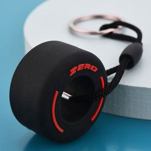 Pvc Soft Rubber Tire Keychain Cute Creative Tire Key Pendant Car <b>Keyrings</b> for Couple Backpack Promotional Gift - Product Image 3