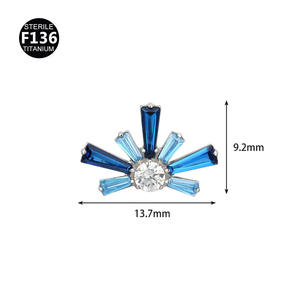 Clover Custom Titan Piercing G23 Kristall Zirkon Blumen ohrring Studs16g 18g F136 Titan Ohr lippe Labret Knorpel Piercing - Product Image 5