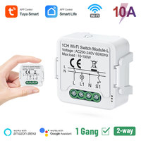 Module d'interrupteur intelligent Wi-Fi Tuya 1 canal, sans neutre requis, relais de télécommande Wi-Fi, compatible avec Alexa Google Home PST-S01-L