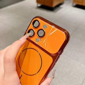 Original Converted Camera Glass Magnetic Phone <b>case</b> for iPhone 17 16 15 14 Pro Max Laser Electroplated Lens Textured Back Cover - Product Image 6