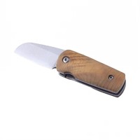 Couteau de poche pliable en acier inoxydable de qualité supérieure avec manche en bois, taille mini pour le camping, la chasse, couteau personnalisable OEM