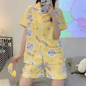 Bộ Đồ Ngủ Nữ Dễ Thương Phim Hoạt Hình Hàn Quốc Mỏng Ngắn Tay Áo Bộ Đồ Ngủ Phù Hợp Với Mùa Hè Thích Hợp Cho Mặc Hàng Ngày - Product Image 6
