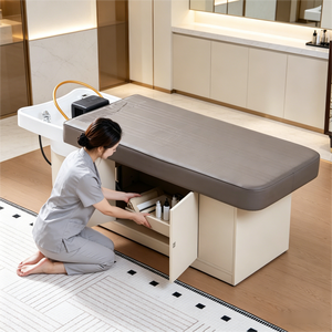 Mobilier de salon de beauté multifonction de luxe avec casier, table de massage et lit de shampoing pour <span class=keywords><strong>spa</strong></span> capillaire - Product Image 4