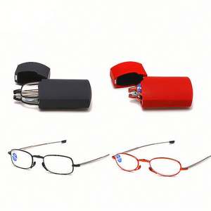 Lunettes de lecture pliables anti-lumière bleue avec étui, logo personnalisé, vente en gros, pour hommes et femmes, portables, télescopiques, pour presbytie - Product Image 3