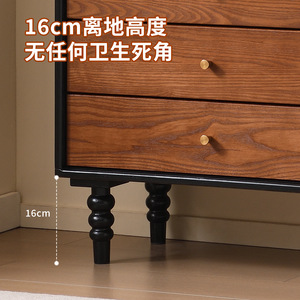 French Retro Solid Wood Chest Of Drawers 5 Drawers Storage <b>Sideboard</b> Living Room Cabinet - Product Image 4