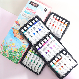 HongxiCulture – Coffret de peinture <span class=keywords><strong>gouache</strong></span> en tubes aluminium 12/24/36 couleurs de 12 ml – Vente en gros pour débutants et enfants - Product Image 5