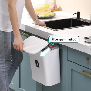 Cubo de <span class=keywords><strong>Basura</strong></span> de Cocina Montado en la Pared con Tapa, de Plástico, Gran Capacidad, Tipo Colgante para Puerta de Armario - Product Image 3