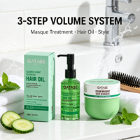 Masque capillaire et huile capillaire à la menthe et au concombre pour cheveux fins, plats et fragiles, volumisant, nourrissant, lissant et réparateur, marque privée, végan