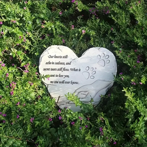 Custom Hand-Painted Heart-Shaped Resin Nautical Anime Pet Memorial Plaque