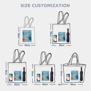 Phong Cách Mới Thời Trang Sinh Thái Thân Thiện Với Phụ Nữ Mua Sắm Hàng Tạp Hóa Vải <span class=keywords><strong>Tote</strong></span> Túi Với Túi Bông <span class=keywords><strong>Tote</strong></span> Với Túi Tùy Chỉnh In Logo - Product Image 6