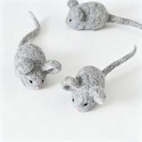 Jouet pour chat en feutre de laine naturelle, en forme de rongeur, fait main, en pure laine de Nouvelle-Zélande, rempli de catnip, jouet d'entretenissement pour chats domestiques