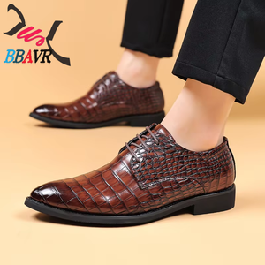 Zapatos Formales y Casuales de Oficina para Hombre, con Cordones, Parte Superior de PU, Estampado Animal, Estilo Británico Coreano, Punta Puntiaguda, Talla Grande, Otoño - Product Image 3