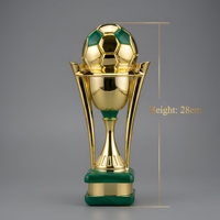 Trophée de football personnalisé de style saoudien en métal doré et vert avec base en marbre, boîte cadeau en cuir, récompense pour les champions
