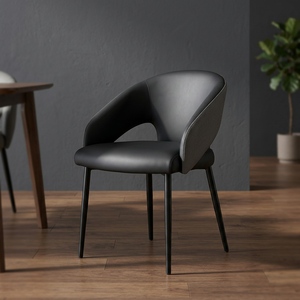 Silla Moderna de Piel Sintética para Sala de Estar, Respaldo Sólido, Diseño Ergonómico, Estilo Contemporáneo, Muebles para el Hogar - Product Image 3