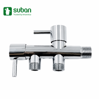 Robinet d'angle à double commande en laiton de qualité supérieure, robinet manuel SUS, vanne de contrôle d'eau, accessoires de salle de bain