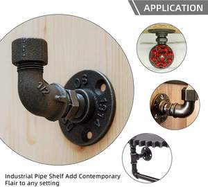 Connecteur de raccords de tuyauterie en fonte malléable noire mamelons filetés hexagonaux 280 égaux <span class=keywords><strong>pour</strong></span> étagère de meubles de tuyau - Product Image 3