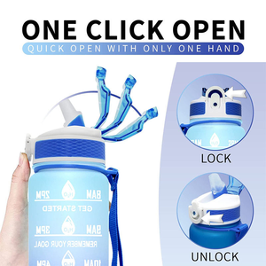 Botella de Agua Deportiva Motivacional de 1L, Taza de Plástico Portátil con Gradiente, Libre de BPA y de Grado Alimenticio, <span class=keywords><strong>para</strong></span> Gimnasio, Fitness y Entrenamiento - Product Image 3