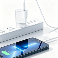 Chargeur rapide 20W PD avec port Type-C, certifié CE, mini chargeur mural compact à broches fixes, adaptateur en matériau ignifuge pour appareil photo mobile