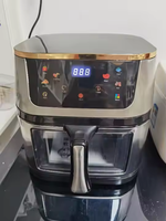 Friteuse à air électrique en acier inoxydable 12L avec fenêtre de visualisation, contrôle tactile, design moderne, grill, cuisson rapide pour camping-car et usage domestique