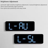 Jam Dinding Digital Besar 9 Inci Bertenaga USB, Temperatur, Kelembapan, Minggu, Peredup Otomatis, DST, Jam Meja, 12/24 Jam, Jam Alarm LED Elektronik