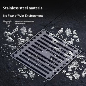 Custom 304 Stainless Steel All-Copper Anti-Odor Floor Drain Gun Gray Core Modern Simple Design for Bathroom Shower Room - Product Image 1